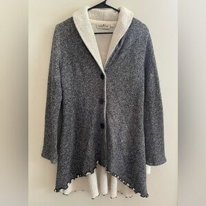 Goddess Gear Shawl Collar Emma Terry Cloth Cardigan Small- EUC